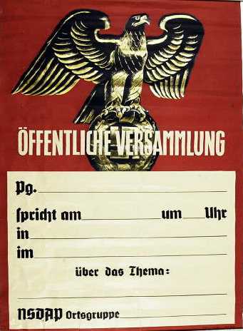 wojna w plakacie - WW2.Hitler.Nazi Poster - Meeting Schedule.Cientizta.jpg