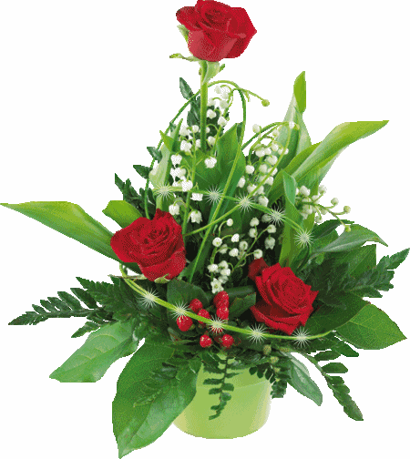 gify-konwalie - kwiaty roze bukiet migaj56665.gif